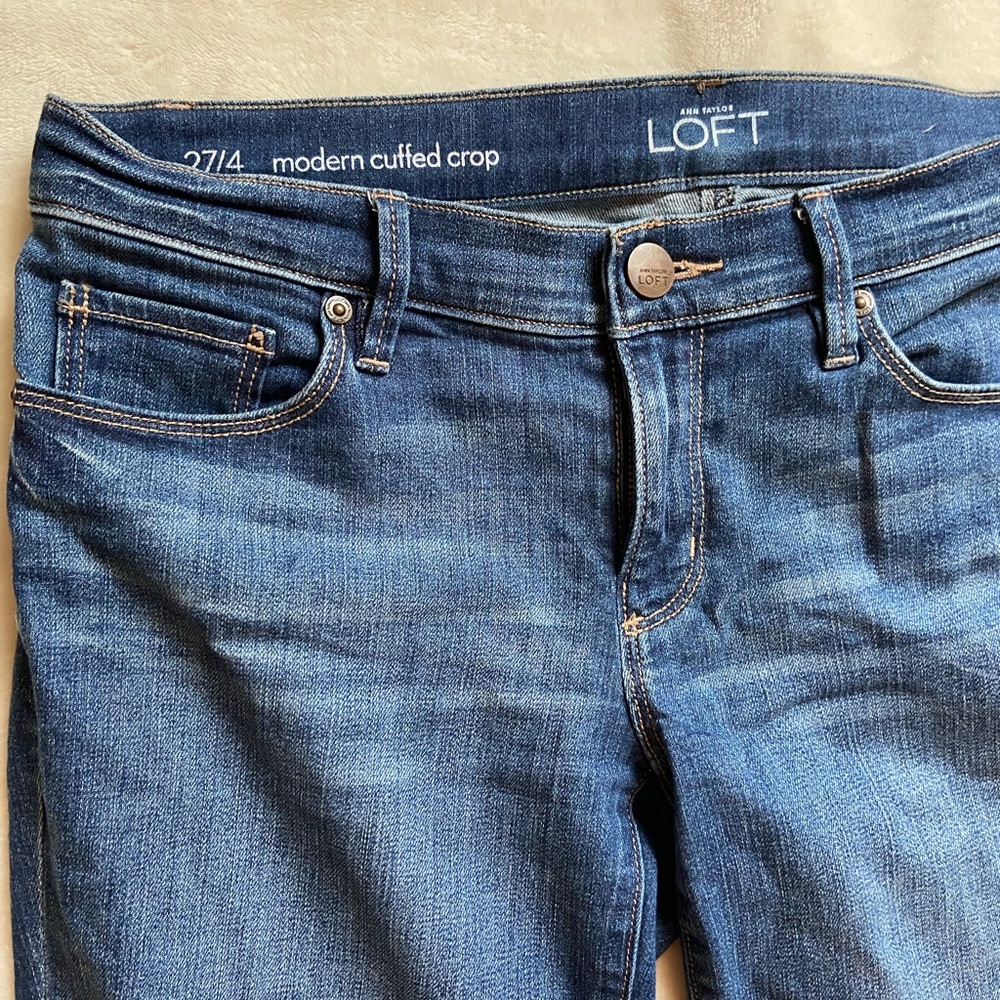 Loft modern cuffed crop jeans